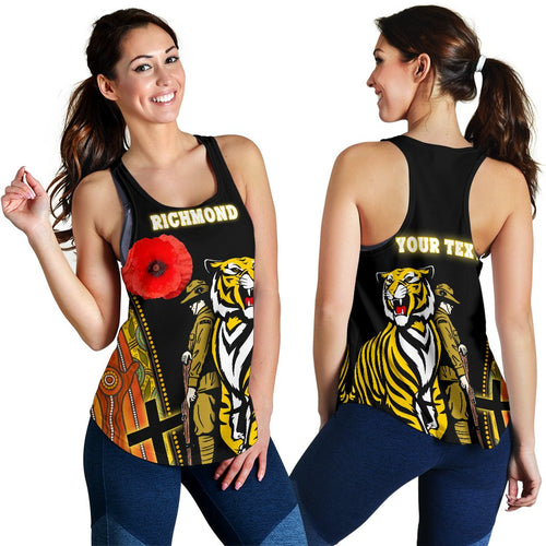 (Custom Personalised) Richmond Premier Women's Racerback Tank Tiger And Soldiers - Vibe Hoodie