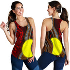 Aboriginal Women Racerbak Tank - Aboriginal Flag Lizard Dot Painting Style - Vibe Hoodie
