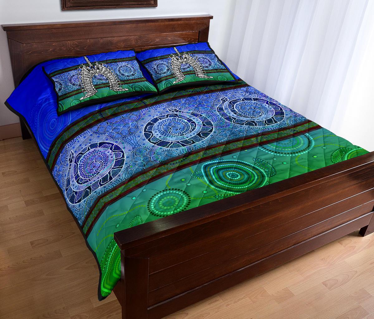 quilt-bed-set-turtle-with-dhari-mask-snake-patterns