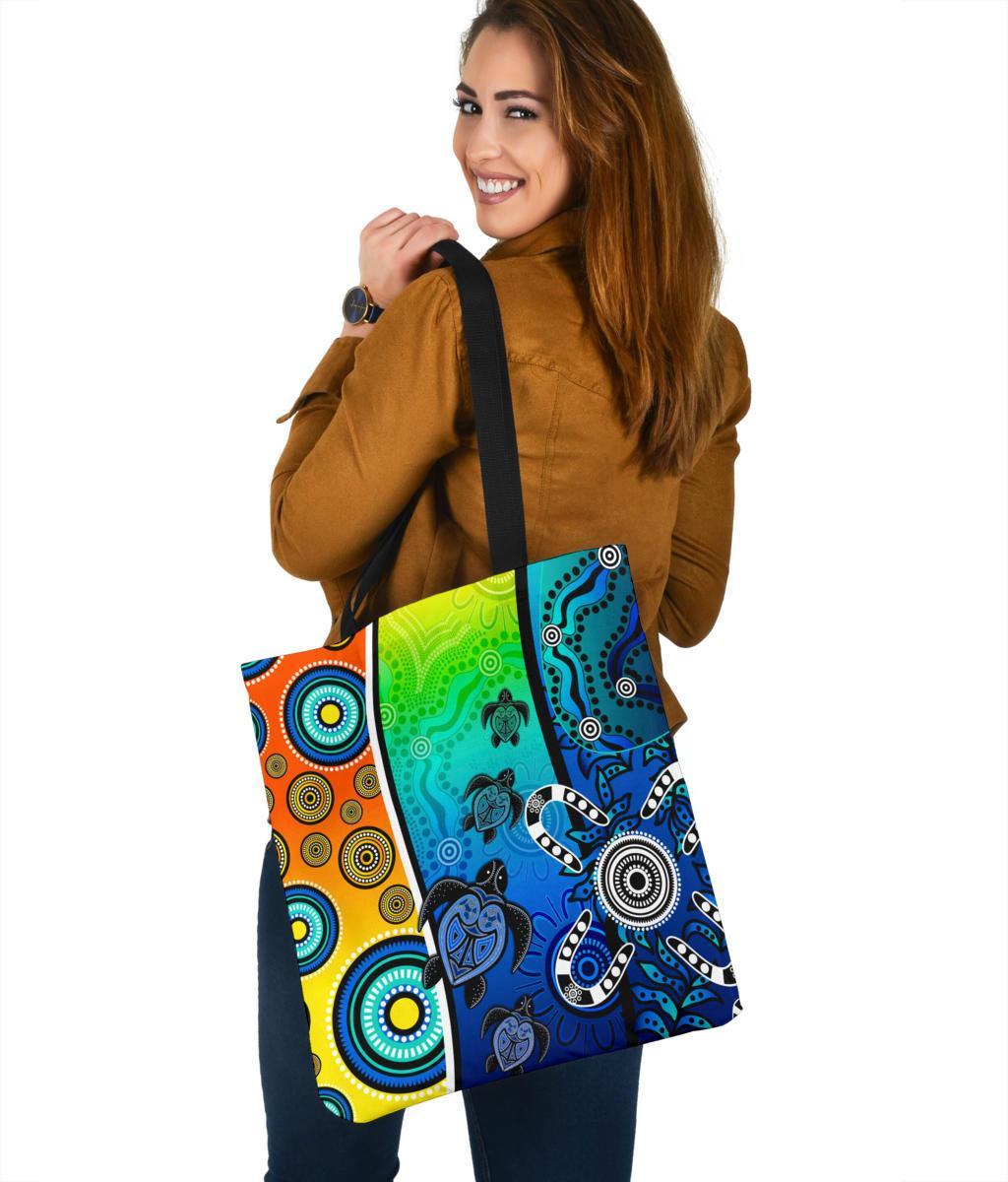 aboriginal-tote-bags-indigenous-turtle-dot-painting-art