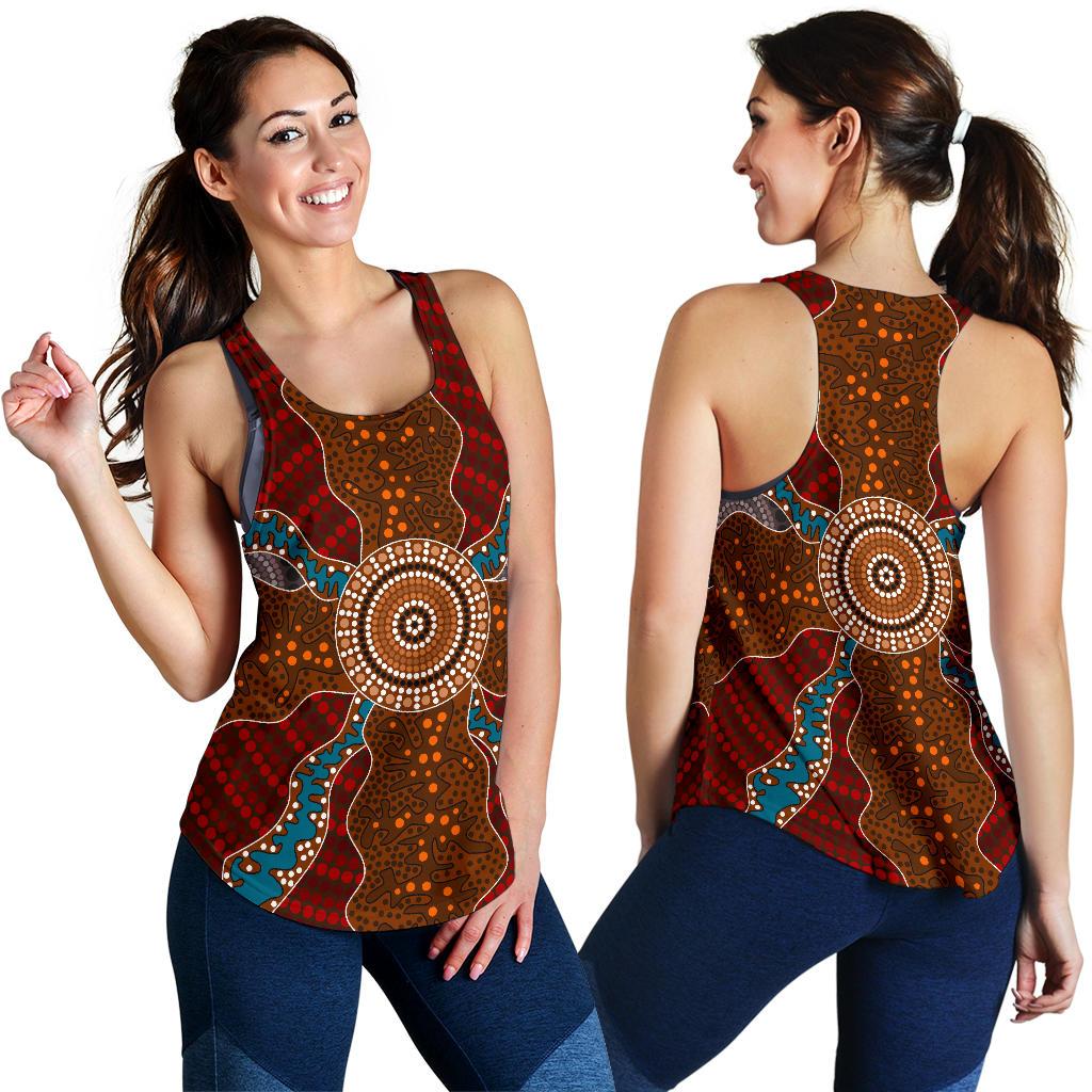 Racerback Tank - Aboriginal Dot Painting Tank Top Ver06 - Women - Vibe Hoodie