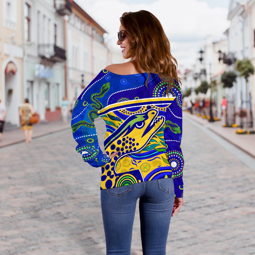 Eels Indigenous Special Off Shoulder Sweater Version Gold - Vibe Hoodie