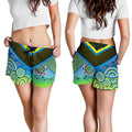 Aboriginal Shorts - Dot Painting Indigenous Circle Patterns - Women - Vibe Hoodie
