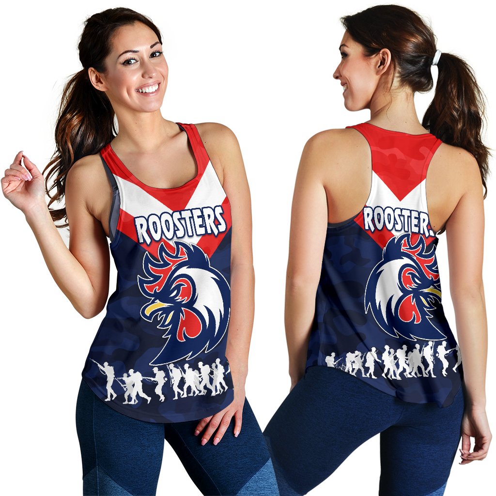 Sydney Women's Racerback Tank Roosters Anzac Style - Vibe Hoodie