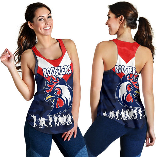 Sydney Women's Racerback Tank Roosters Anzac Style - Vibe Hoodie