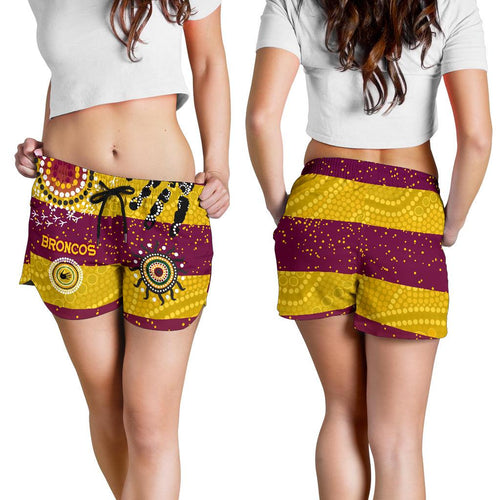 Brisbane Broncos Women Shorts Indigenous Country Style No.1 - Vibe Hoodie