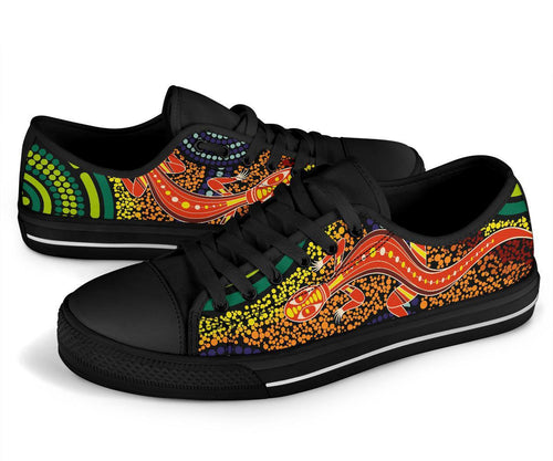 1st-australia-low-top-shoes-aboriginal-two-lizards-dot-painting-circle