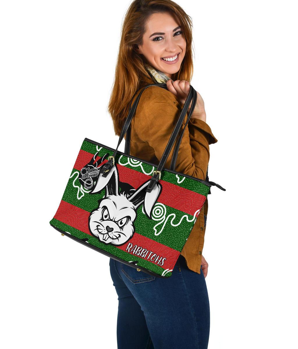 rabbitohs-indigenous-large-leather-tote-rabbit-head