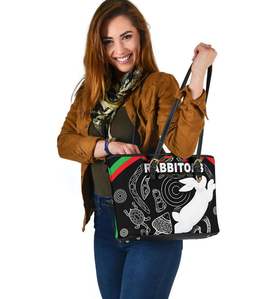 rabbitohs-small-leather-tote-indigenous-mystery-vibes