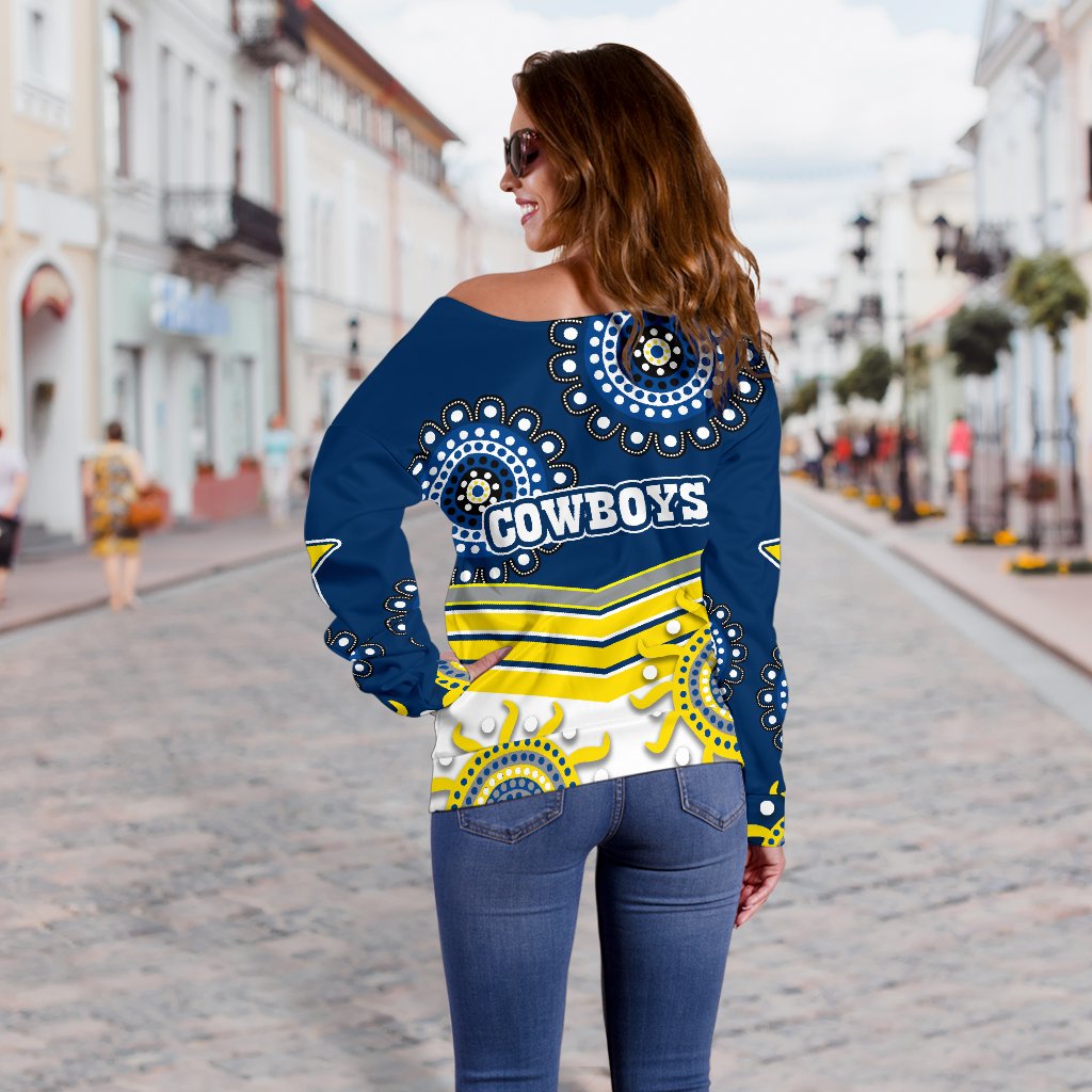 Proud Cowboys Off Shoulder Sweater Indigenous North Queensland - Vibe Hoodie