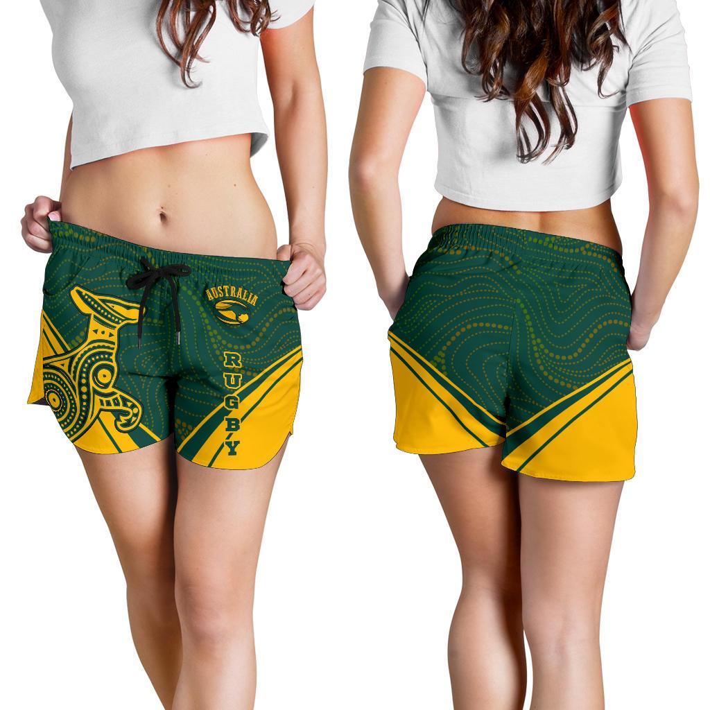 1st Australia Rugby Women Shorts - Australian Rugby Kangaroo & Aboriginal Patterns - Vibe Hoodie