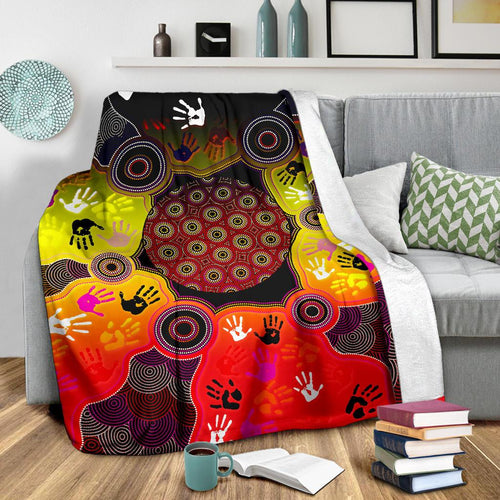aboriginal-premium-blanket-indigenous-circle-dot-painting-hand-art
