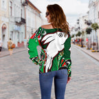 Rabbitohs Women Off Shoulder Sweater Indigenous Survival World - Vibe Hoodie