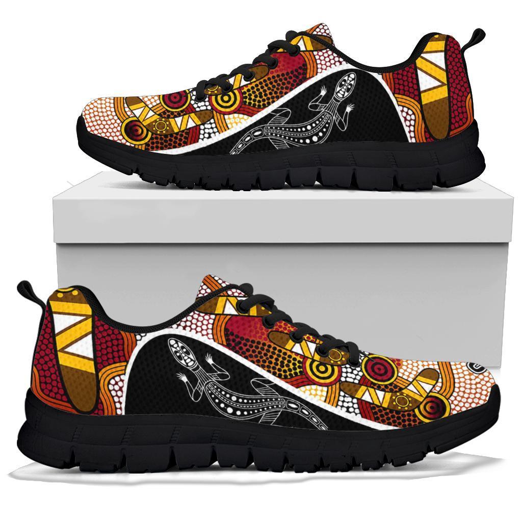 aboriginal-sneakers-lizard-boomerang-patterns-aboriginal-dot-shoes