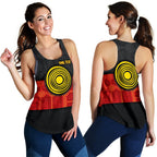 Personalised Aboriginal Women's Racerback Tank - Aussie Indigenous Flag - Vibe Hoodie