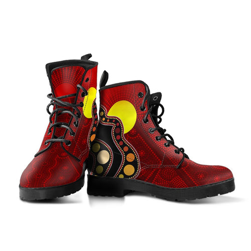 aboriginal-leather-boots-australia-aboriginal-lives-matter-flag-circle-dot-painting-art-boots