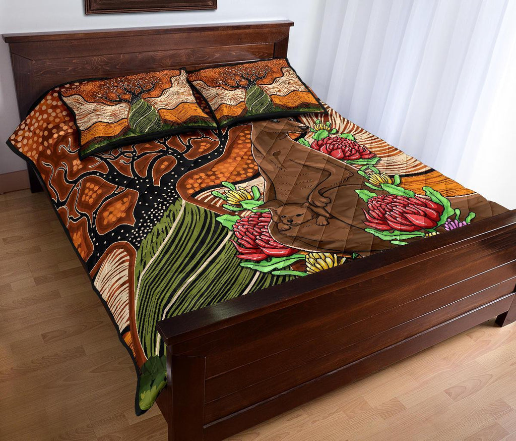 aboriginal-quilt-bed-set-kangaroo-with-indigenous-tree