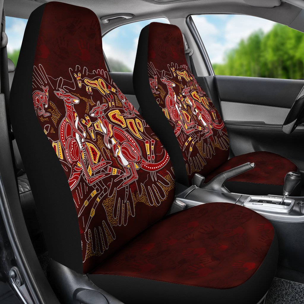 aboriginal-car-seat-covers-kangaroo-family-with-hand-art