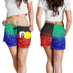 Aboriginal Women's Shorts, Australia Naidoc Week Indigenous Flag Style - Vibe Hoodie