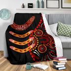 aboriginal-premium-blanket-aboriginal-boomerangs-with-dot-painting-pattern