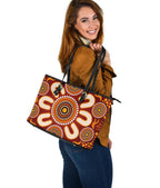 aboriginal-large-leather-tote-bag-circle-flowers-patterns-ver02