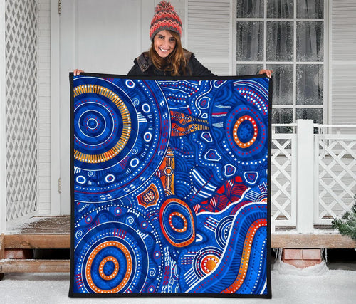 aboriginal-premium-quilt-indigenous-footprint-patterns-blue-color
