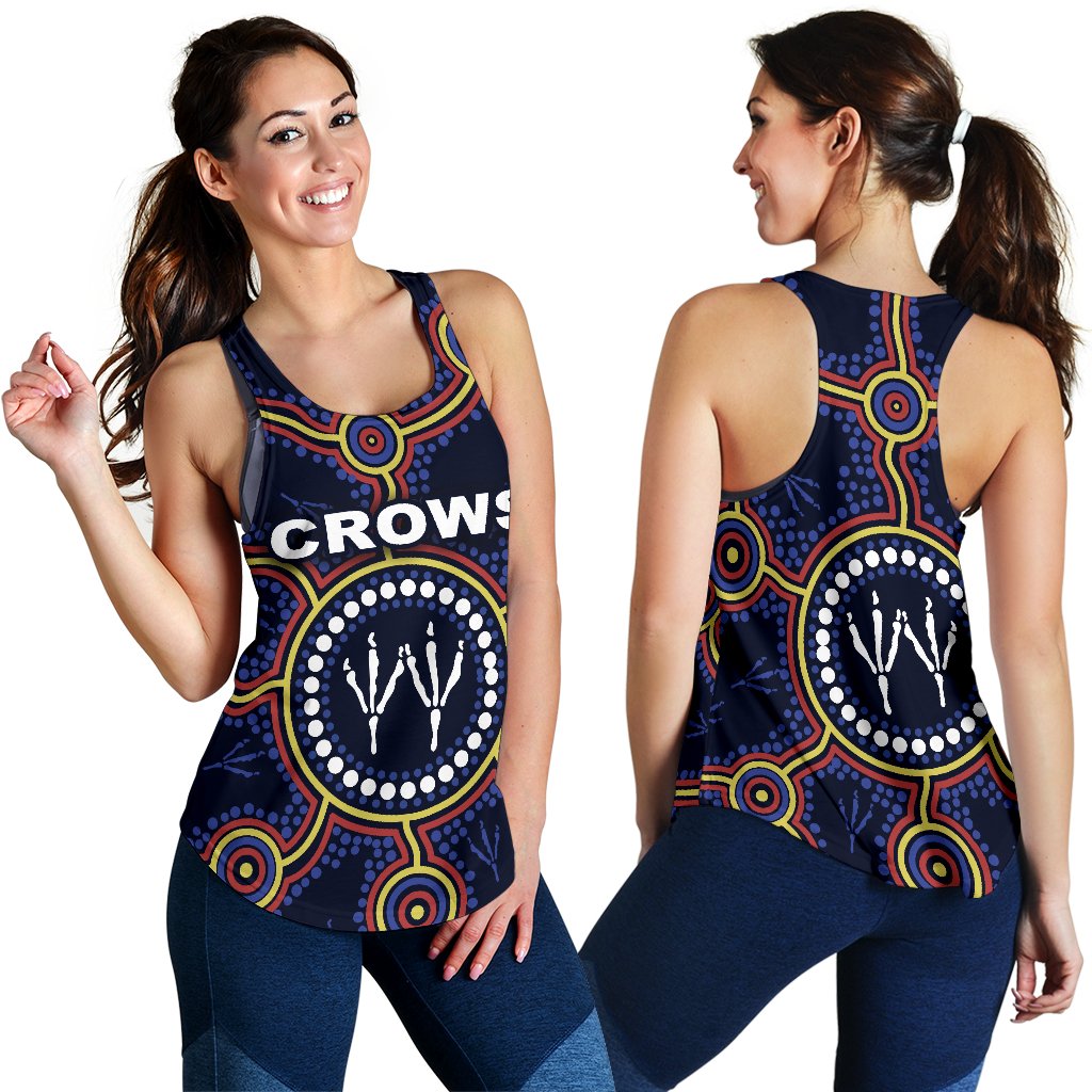 Adelaide Women Racerback Tank Indigenous Crows Footprint - Vibe Hoodie