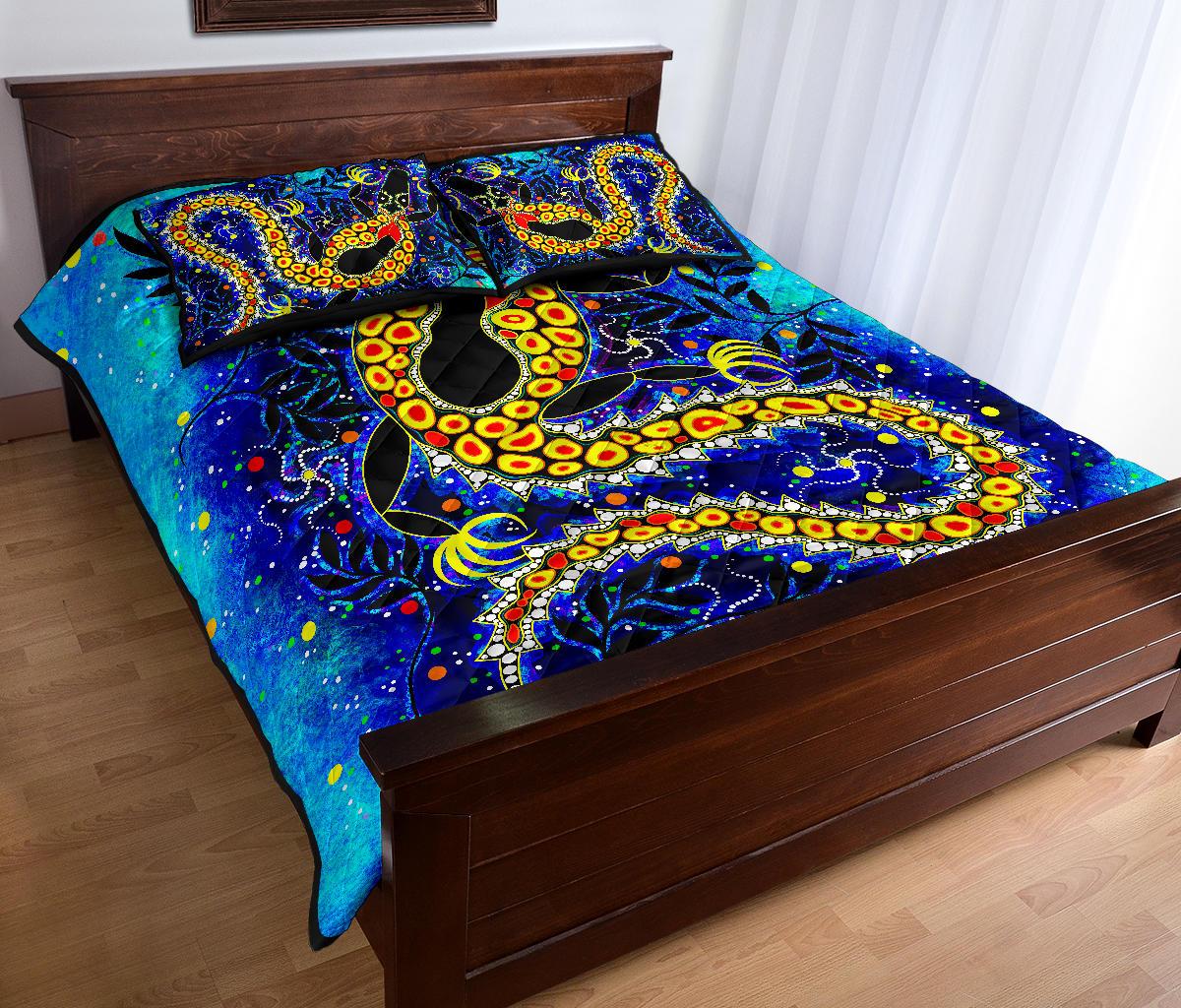 aboriginal-quilt-bed-set-indigenous-crocodile