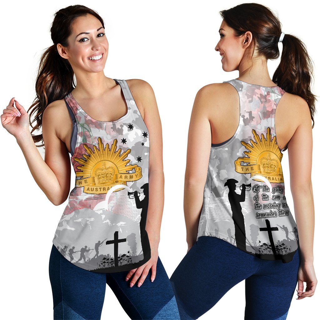 Anzac Women's Racerback Tank - We Will Remember Them - Vibe Hoodie
