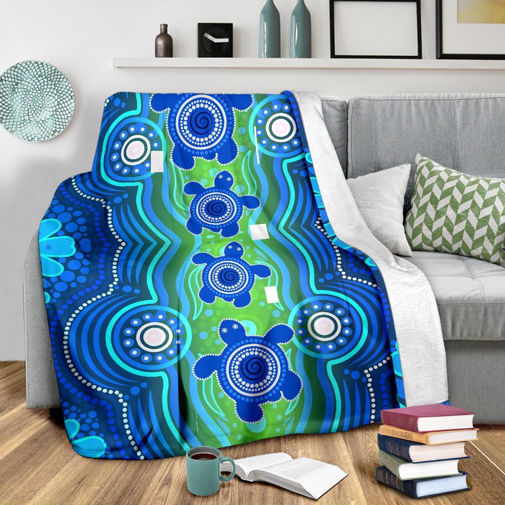 1staustrali-aboriginal-premium-blanket-aboriginal-turtle-family