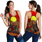 Aboriginal Women's Racerback Tank - Australian Indigenous Koala - Vibe Hoodie