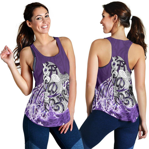 Maori Manaia The Blue Sea Racerback Tank, Purple - Vibe Hoodie
