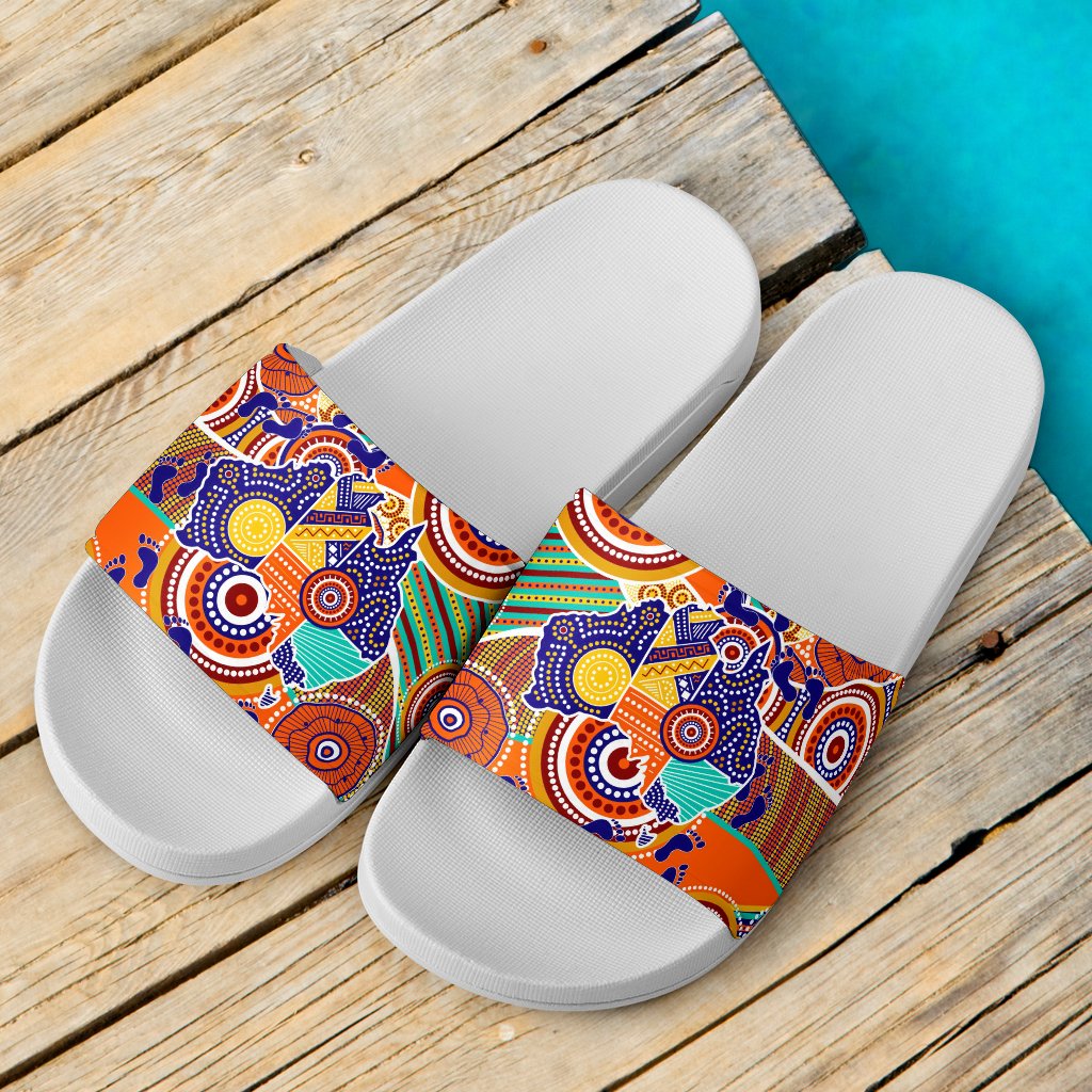 aboriginal-slide-sandals-australian-map-dot-painting-ver-01