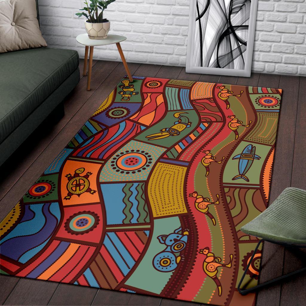 area-rug-aboriginal-art-with-animals