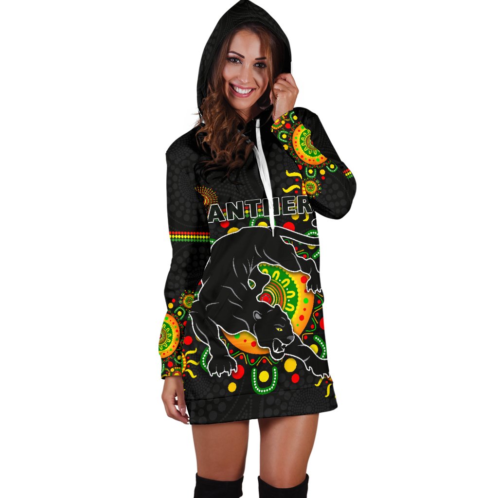 penrith-women-hoodie-dress-indigenous-panthers-black