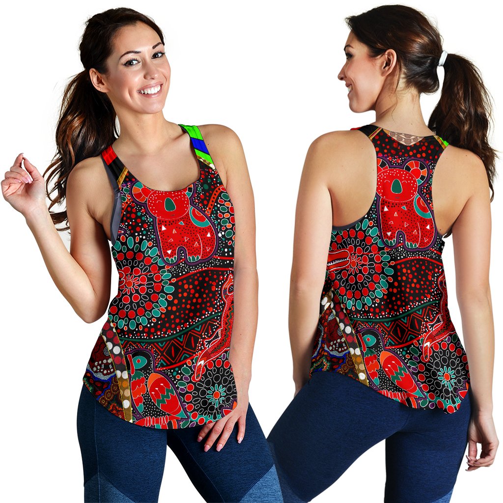 Racerback Tanks- Aboriginal Animal & Dot Acrylic Paint - Vibe Hoodie