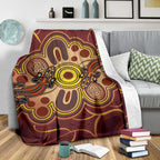 aboriginal-premium-blankets-indigenous-lizard-dot-painting-art