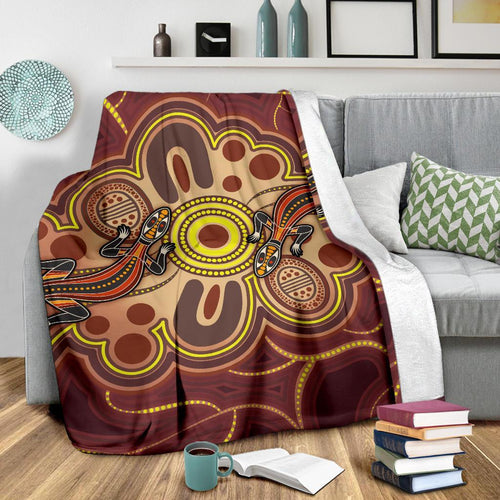 aboriginal-premium-blankets-indigenous-lizard-dot-painting-art