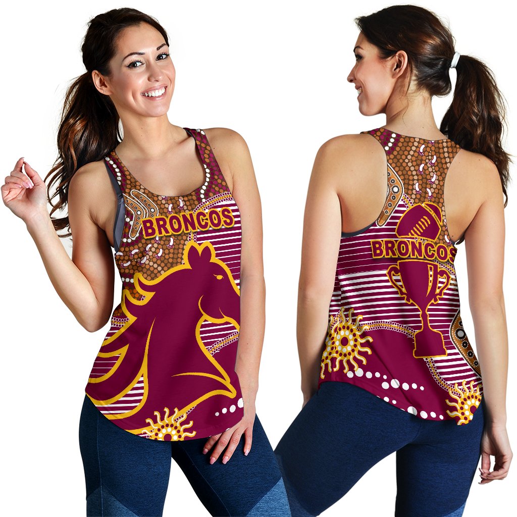 Broncos Super Women Racerback Tank Indigenous Brisbane - Vibe Hoodie
