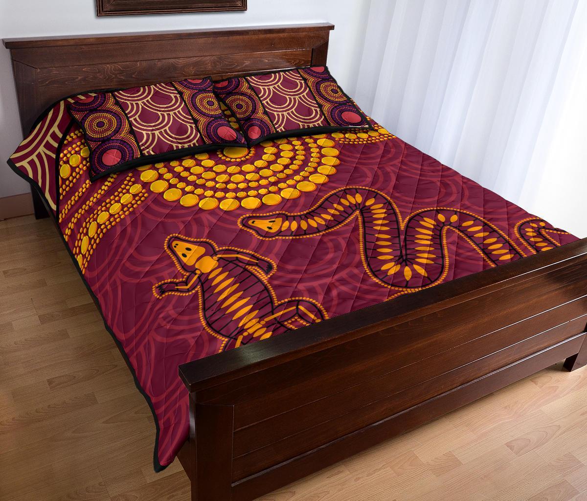 aboriginal-quilt-bed-set-aboriginal-snake-and-alligator