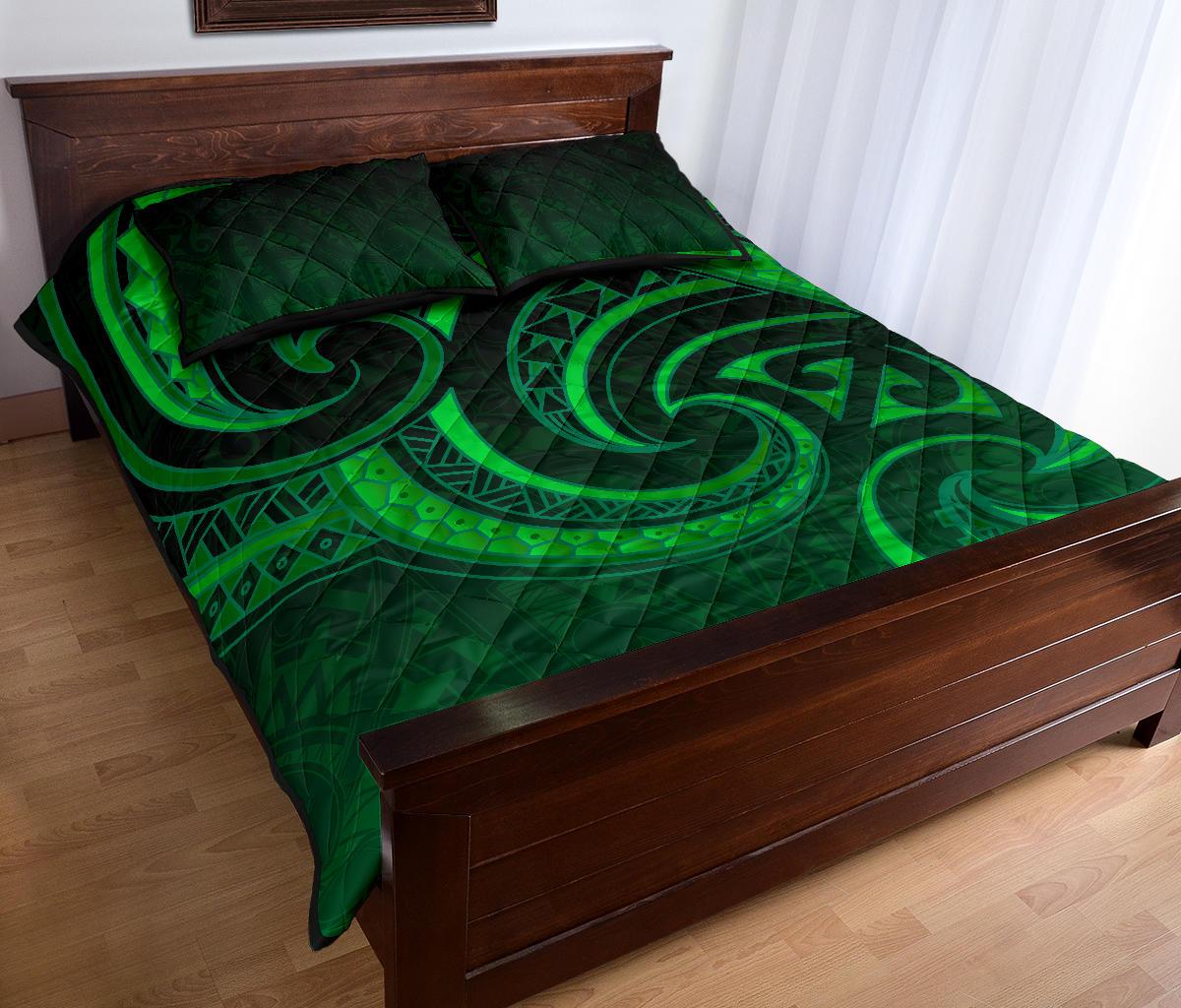 new-zealand-maori-mangopare-quilt-bed-set-polynesian-green