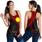 Aboriginal Women's Racerback Tank - Indigenous People And Sun - Vibe Hoodie