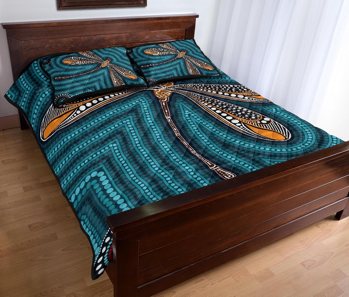 aboriginal-quilt-bed-set-indigenous-dragonfly