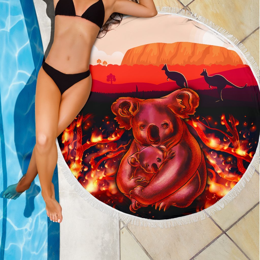 aboriginal-beach-blanket-koala-bushfire-pray-for-australia