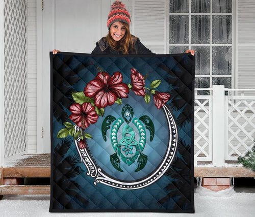 new-zealand-premium-quilt-polynesian-ohana-turtle-hibiscus-mother-son