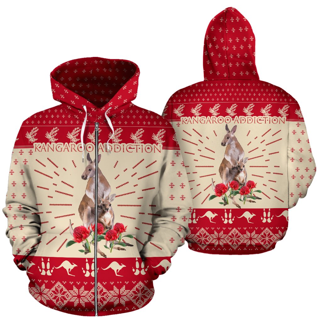 christmas-zip-up-hoodie-kangaroo-hoodie-waratah-flowers-unisex