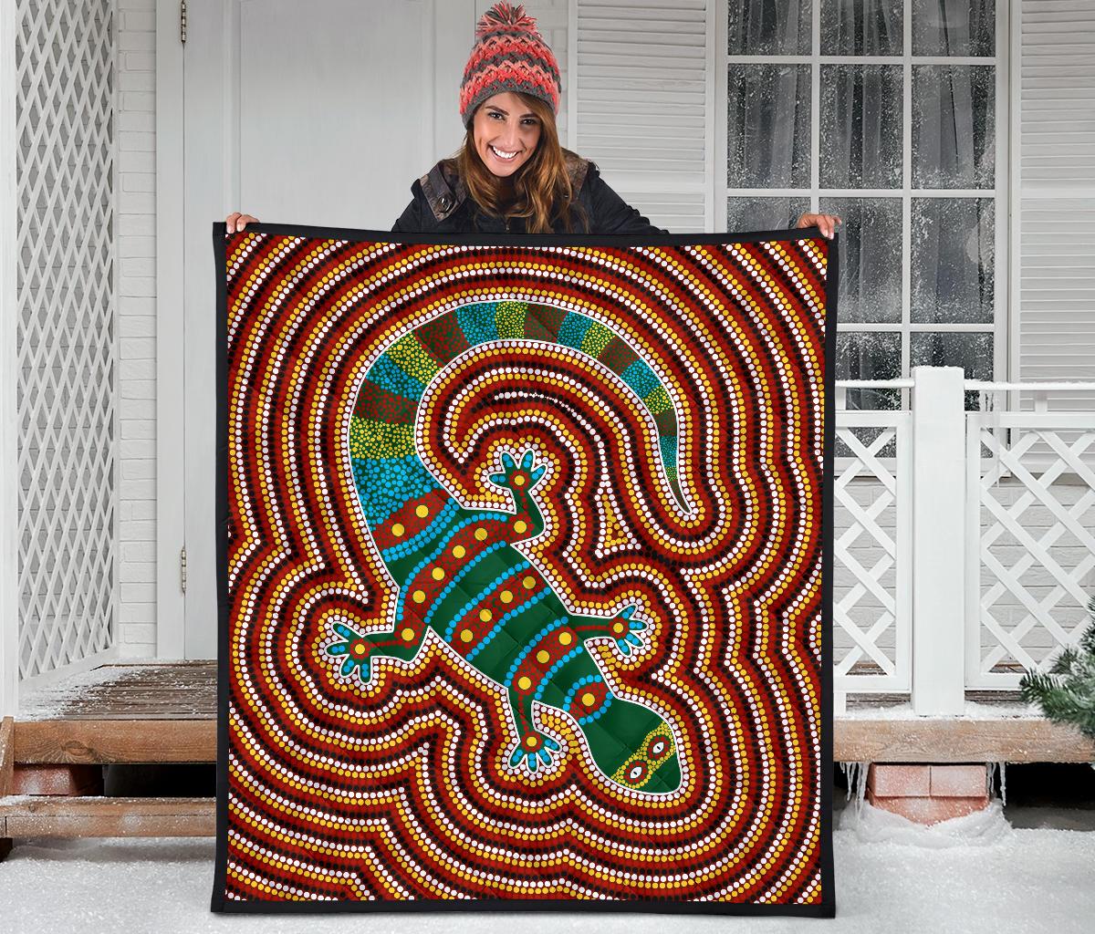 premium-quilts-lizard-coverlets-aboriginal-dot-painting