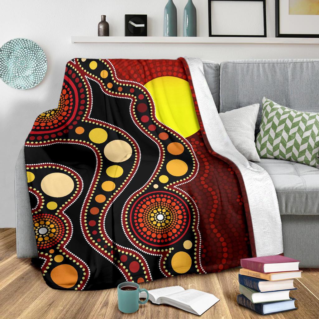 aboriginal-premium-blanket-australia-aboriginal-lives-matter-flag-circle-dot-painting-art