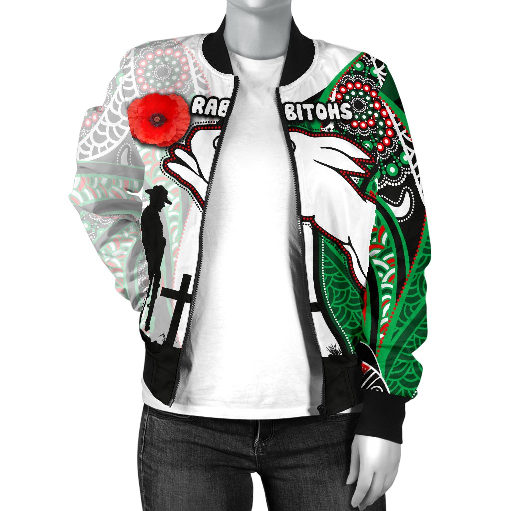 custom-personalised-rabbitohs-womens-bomber-jacket-indigenous-anzac-day