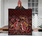 aboriginal-premium-quilt-kangaroo-family-with-hand-art